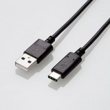 【即納】【代引不可】USB2.0ケーブル A-Cタイプ 認証品 0.5m ブラック エレコム U2C-AC05NBK