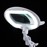 LEDアームライト L-ZOOM ルーペ付 クランプ式 拡大1.8倍 6.5W 昼白色 横長レンズ 精密作業 デスクスタンド 学習スタンド ホワイト OHM AS-L8095-2B-W