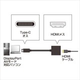 【即納】【代引不可】USB Type-C Premium HDMI変換アダプタ USB Type-Cオス-HDMI(HDMI タイプA)メス 変換アダプタケーブル サンワサプライ AD-ALCPHD01