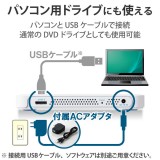 【即納】【代引不可】スマホ タブレット 用 外付け CD DVDドライブ Wi-Fi ワイヤレス ホワイト ロジテック LDR-SM5WUVWH