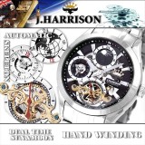 ジョンハリソン 腕時計 ウォッチ サン&ムーン・デュアルタイム付 多機能 自動巻&手巻 高級 ブランド メンズ J.HARRISON JH-043SB