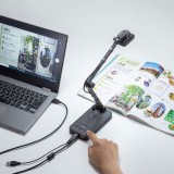 【代引不可】USB書画カメラ HDMI出力機能付 800万画素 LED内蔵 書画カメラ スキャナ Webカメラ Zoom ビデオ会議 サンワサプライ CMS-V58BK