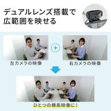 【代引不可】Webカメラ 会議用カメラ 画角180度 マイク内蔵 ケーブル長2m 500万画素 フルHD 高画質 角度調整 レンズ保護カバー付 サンワサプライ CMS-V60BK