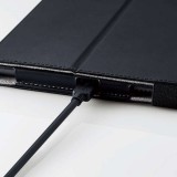 【即納】【代引不可】Lenovo Tab M10 HD(2nd Gen) フラップカバー 背面クリア ソフトレザー 2アングル スタンド機能 超薄型 軽量 高級感 ブラック エレコム TB-L201PLFBK
