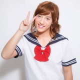 PLUME HOMME サマーセーラー 2点セット JK 女子高生 セーラー服 メンズ コスチューム コスプレ 衣装 仮装 変装 男女兼用 ジグ 7175