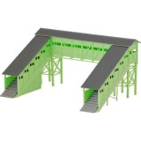 Nゲージ 複線跨線橋 着色済 淡緑色 鉄道模型 ジオラマ ストラクチャー レイアウト用品 駅舎 プラットホーム グリーンマックス 2518