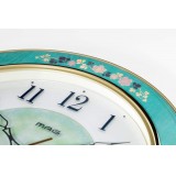 掛け時計 アナログ 直径30.6cm 伝統工芸技術の「木工象嵌」に着目してデザインされた時計 連続秒針 MAG（マグ） グリーンローズ ノア精密 W-718 GR