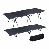 アウトドアコット 2Way ハイタイプ ロータイプ 軽量 収納コンパクト 耐荷重150kg アウトドア ベッド ベンチ スツール 椅子 BBQ ソロキャンプ 運動会 防災グッズ ブラック Mitsukin MOB65HL-BK