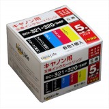 Luna life キャノン用 互換インクカートリッジ BCI-321+320/5MP 5本パック ワールドビジネスサプライ LN CA320+321/5P
