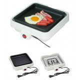 ホットプレート 750W ミニホットプレート プレート取外し可 丸洗い 小さい 小型 コンパクト フッ素樹脂加工 お手入れが楽々 OHM COK-YH75B-W