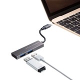 【即納】【代引不可】USBハブ USB Type-C 2ポートスリムハブ バスパワータイプ 超スリム 高級感 アルミボディ コンパクト 便利 シルバー サンワサプライ USB-3TCH24SN