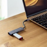 【即納】【代引不可】USBハブ USB Type-C 2ポートスリムハブ バスパワータイプ 超スリム 高級感 アルミボディ コンパクト 便利 シルバー サンワサプライ USB-3TCH24SN