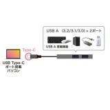 【即納】【代引不可】USBハブ USB Type-C 2ポートスリムハブ バスパワータイプ 超スリム 高級感 アルミボディ コンパクト 便利 シルバー サンワサプライ USB-3TCH24SN
