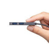 【即納】【代引不可】USBハブ USB Type-C 2ポートスリムハブ バスパワータイプ 超スリム 高級感 アルミボディ コンパクト 便利 シルバー サンワサプライ USB-3TCH24SN
