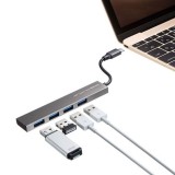 【即納】【代引不可】USBハブ USB Type-C 4ポートスリムハブ バスパワータイプ 超スリム 高級感 アルミボディ コンパクト 便利 シルバー サンワサプライ USB-3TCH25SN