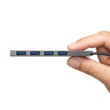 【即納】【代引不可】USBハブ USB Type-C 4ポートスリムハブ バスパワータイプ 超スリム 高級感 アルミボディ コンパクト 便利 シルバー サンワサプライ USB-3TCH25SN