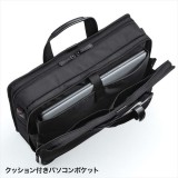 【代引不可】エグゼクティブビジネスバッグPRO 大型ダブルルーム ブラック 軽量 ビジネスバッグ 大容量 バッグ かばん サンワサプライ BAG-EXE12N