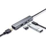 【即納】【代引不可】USB Type-Cハブ HDMIポート搭載 セルフパワー/バスパワー両対応 ケーブル長30cm コンパクト 便利 シルバー サンワサプライ USB-3TCH37GM