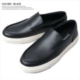 MOCCASIN SLIP-ON SNEAKERS/ Sサイズ /ブラック メンズシューズ スリッポンスニーカー 男性用 靴 シューズ  glabella glbt-320-S-BK