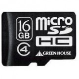 グリーンハウス（GREEN HOUSE） SDカード変換アダプタ付属のClass4 microSDHCカード 16GB 製品型番：GH-SDMRHC16G4