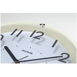 掛け時計 アナログ 直径30.2cm 洗練されたデザイン 透明感が魅力的なガラス印刷文字板 連続秒針 ウォールクロック MAG（マグ） グラスアワー アイボリー ノア精密 W-725 IV-Z