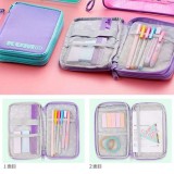 KUM マルチケース パステルピンク ジッパーバッグ ボールペン グルーペン 5点セット 文房具 ペンケース スティックのり ステーショナリー 新学期  レイメイ藤井 KM144_231_232_199_132