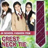 TEENS EVER ネクタイ(エンジＸ紋章)スクールネクタイ 制服ネクタイ タイ ななめストライプ 女子 レディース 高校生 中学生 学校 かわいい クリアストーン 4560320822806