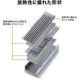 M.2 SSD用ヒートシンク 両面実装対応 (シルバー） PC パソコン パーツ 部品 サンワサプライ TK-HM6S