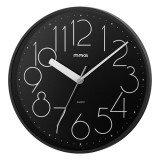 掛け時計 掛時計 ウォールクロック アナログ 直径25.5cm 連続秒針 懐かしい80年代風のデザイン MAG 五番街 ノア精密 W-729 BK-Z