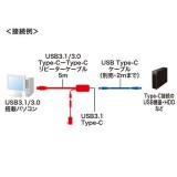【即納】【代引不可】USB Type-C アクティブリピーターケーブル USB Type C 延長用5m 超高速データ転送 ブラック サンワサプライ KB-USB-RCC305