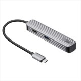 【即納】【代引不可】USB Type-Cマルチ変換アダプタ（HDMI＋カードリーダー付）ケーブル15cm アルミ素材 変換アダプタ 持ち運び サンワサプライ USB-3TCHC5S