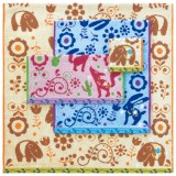 fu.re.ru アナヴィー タオルチーフ 全3色 動物 アニマル 刺繍 ジャガード タオル かわいい グッズ 雑貨 日繊商工 FS-30160