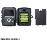 【代引不可】連続録画機能付きトレイルカメラ 赤外線センサー内蔵 電池式 AC電源別売り サンワサプライ CMS-SC07BK