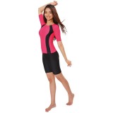 フィットネス補正水着 半袖タイプ 3L～4Lサイズ 帽子付 美補正 シェイプアップ レディース 水着 スイムウェア ピンクブラック グローバルジャパン