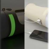 ＬＥＤトーチ＆ランタン（給電用USBポート/蓄光帯付き/単２形×4本使用/450 lm/連続使用 白色HIGHで13時間/保護等級IPX4） OHM LP-450AU-W