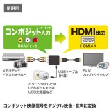 【即納】【代引不可】コンポジット信号HDMI変換コンバーター コンポジット映像信号とアナログ音声信号をHDMI信号に変換できる サンワサプライ VGA-CVHD4