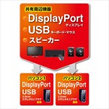 【即納】【代引不可】DisplayPort対応 パソコン自動切替器 2台のPCを切替/共有 手元切替スイッチ付き ブラック サンワサプライ SW-KVM2WDPU