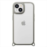 iPhone15 対応 ケース カバー クリアタフケース グレー 耐衝撃 ハイブリッドケース iPhoneカバー iPhoneケース Premium Style PG-23APT03GY