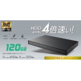 【代引不可】外付けポータブルSSD 120GB 高速 データ転送 USB3.2(Gen1)対応 耐衝撃性 耐振動性 ケーブル付属 コンパクト エレコム ESD-EJ0120G