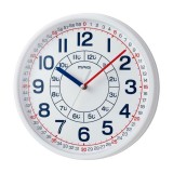 MAG 知育時計 よ～める お子様の学習用に最適な知育時計 掛け時計 ステップ秒針 ノア精密 W-736WH-Z