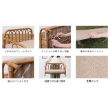 【北海道・沖縄・離島配送不可】【代引不可】ペットベッド W60×D45cm ラタン 籐 ペット用 犬用 猫用 うさぎ 天然素材 軽量 軽い 取り外せるクッション付き シンプル おしゃれ インテリア リビング ペット用品 家具 ナチュラル 東谷 PET-68