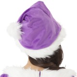 XM サンタ帽子 パープル 帽子 仮装 コスプレ 衣装 忘年会 クリスマス ハロウィン イベント 誕生日 クリアストーン 4560320873761