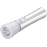 ＬＥＤトーチ＆ランタン（明暗・人感センサー/調光2モード/High500 lm/保護等級IPX4/USB充電式/シルバー） OHM LHP-SR500-W