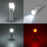 ＬＥＤトーチ＆ランタン（明暗・人感センサー/調光2モード/High500 lm/保護等級IPX4/USB充電式/シルバー） OHM LHP-SR500-W