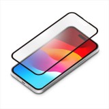 iPhone15 対応 ガイドフレーム付 液晶全面保護ガラス 角割れ防止PETフレーム ブルーライト低減 アンチグレア 画面保護 ガラス  Premium Style PG-23AGLF04BL