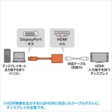 【即納】【代引不可】DisplayPort HDMI変換アダプタ　HDR対応 DIsplayPortオス-HDMII(HDMIタイプA)メス 変換アダプタケーブル サンワサプライ AD-DPHDR01