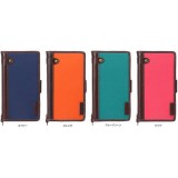 iPhoneX 用 手帳型ケース フリップカバー ナイロン生地 4カラー ネイビー オレンジ ブルーグリーン ピンク PGA PG-17XFP