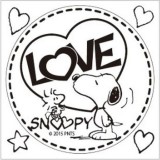 SNOOPYステッカー　LOVE SNOOPY　ブラック アークス SNS-36