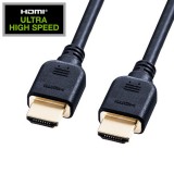 【即納】【代引不可】HDMIケーブル ウルトラハイスピード 2m 8K/4K対応 伝送帯域48Gbps HDMI認証 3重シールド構造 ブラック サンワサプライ KM-HD20-U20