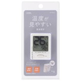 温湿度計 インフルエンザ・熱中症注意機能付 コイン電池CR2032×1個付属 ホワイト  OHM HB-T03B-W